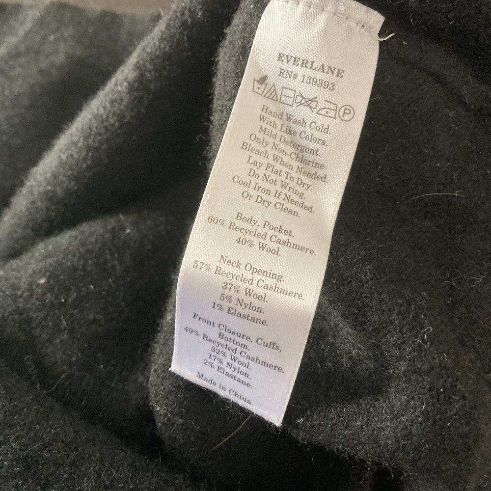 Everlane Womens Cropped Sweater Pullover Cashmere Blend Solid Black Size XS - Picture 6 of 6